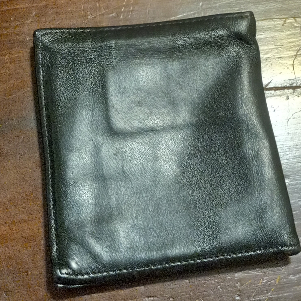 Prince Gardner FullGrainCowhide BlackBiFoldWallet 1$Slot 12CardSlots 2SlipSlots